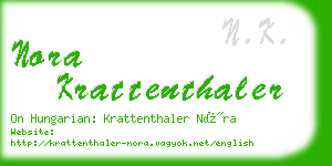 nora krattenthaler business card